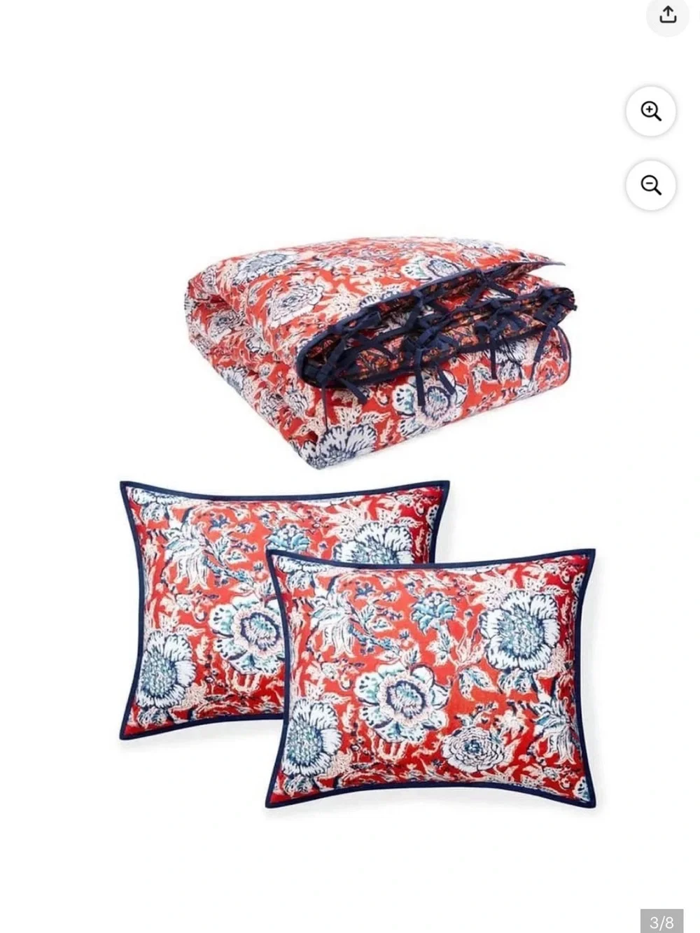 Lauren Ralph Lauren Paisley Floral Duvet Cover Set in Navy, Red & White